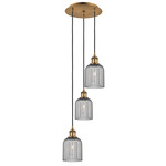 Bridal Veil 113B Multi Light Pendant - Brushed Brass / Light Smoke