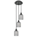 Bridal Veil 113B Multi Light Pendant - Matte Black / Light Smoke