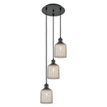 Bridal Veil 113B Multi Light Pendant - Matte Black / Mercury