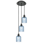 Bridal Veil 113B Multi Light Pendant - Matte Black / Princess Blue