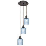 Bridal Veil 113B Multi Light Pendant - Oil Rubbed Bronze / Princess Blue