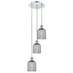 Bridal Veil 113B Multi Light Pendant - Polished Chrome / Light Smoke
