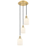 Bridal Veil 113B Multi Light Pendant - Satin Gold / Gloss White
