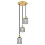 Bridal Veil 113B Multi Light Pendant - Satin Gold / Light Smoke