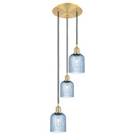 Bridal Veil 113B Multi Light Pendant - Satin Gold / Princess Blue