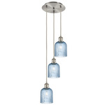 Bridal Veil 113B Multi Light Pendant - Brushed Satin Nickel / Princess Blue