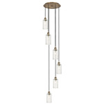 Crown Point Short Round Multi Light Pendant - Brushed Brass / Seedy
