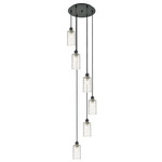 Crown Point Short Round Multi Light Pendant - Matte Black / Deco Swirl