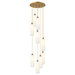Crown Point 119 Multi Light Pendant - Brushed Brass / White