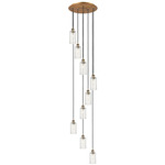 Crown Point Short Round Multi Light Pendant - Brushed Brass / Seedy