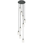 Crown Point Short Round Multi Light Pendant - Matte Black / Deco Swirl