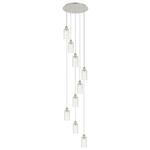 Crown Point Short Round Multi Light Pendant - Polished Nickel / Deco Swirl