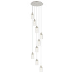 Crown Point Short Round Multi Light Pendant - Polished Nickel / Seedy