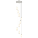 Crown Point Short Round Multi Light Pendant - Polished Nickel / White