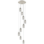 Crown Point Short Round Multi Light Pendant - Brushed Satin Nickel / Light Smoke
