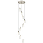 Crown Point Short Round Multi Light Pendant - Brushed Satin Nickel / Seedy