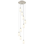Crown Point Short Round Multi Light Pendant - Brushed Satin Nickel / White