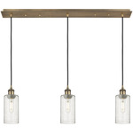 Crown Point Linear Pendant - Brushed Brass / Seedy