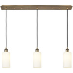Crown Point Linear Pendant - Brushed Brass / White