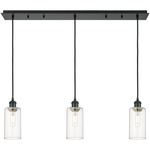 Crown Point Linear Pendant - Matte Black / Clear