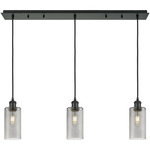 Crown Point Linear Pendant - Matte Black / Smoke