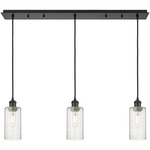Crown Point Linear Pendant - Matte Black / Seedy