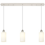 Crown Point Linear Pendant - Polished Nickel / White