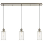 Crown Point Linear Pendant - Satin Nickel / Clear
