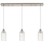Crown Point Linear Pendant - Satin Nickel / Clear Swirl