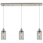 Crown Point Linear Pendant - Satin Nickel / Smoke