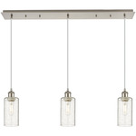 Crown Point Linear Pendant - Satin Nickel / Seedy