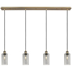 Crown Point Linear Pendant - Brushed Brass / Smoke