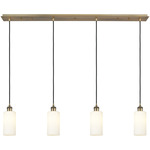 Crown Point Linear Pendant - Brushed Brass / White