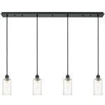 Crown Point Linear Pendant - Matte Black / Clear