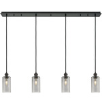Crown Point Linear Pendant - Matte Black / Smoke