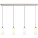 Crown Point Linear Pendant - Polished Nickel / White