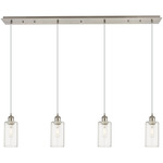 Crown Point Linear Pendant - Satin Nickel / Clear