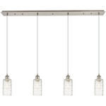Crown Point Linear Pendant - Satin Nickel / Clear Swirl