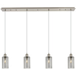 Crown Point Linear Pendant - Satin Nickel / Smoke