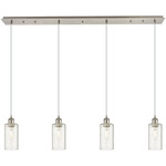 Crown Point Linear Pendant - Satin Nickel / Seedy
