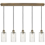Crown Point Linear Pendant - Brushed Brass / Seedy