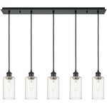 Crown Point Linear Pendant - Matte Black / Clear