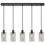 Crown Point Linear Pendant - Matte Black / Smoke