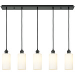 Crown Point Linear Pendant - Matte Black / White