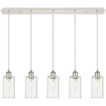 Crown Point Linear Pendant - Polished Nickel / Clear