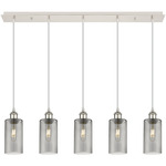 Crown Point Linear Pendant - Polished Nickel / Smoke