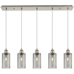 Crown Point Linear Pendant - Satin Nickel / Smoke