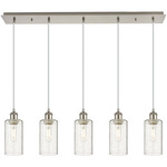 Crown Point Linear Pendant - Satin Nickel / Seedy