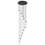 Crown Point Short Round Multi Light Pendant - Matte Black / Clear