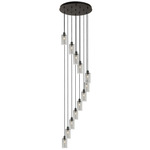 Crown Point Short Round Multi Light Pendant - Matte Black / Light Smoke